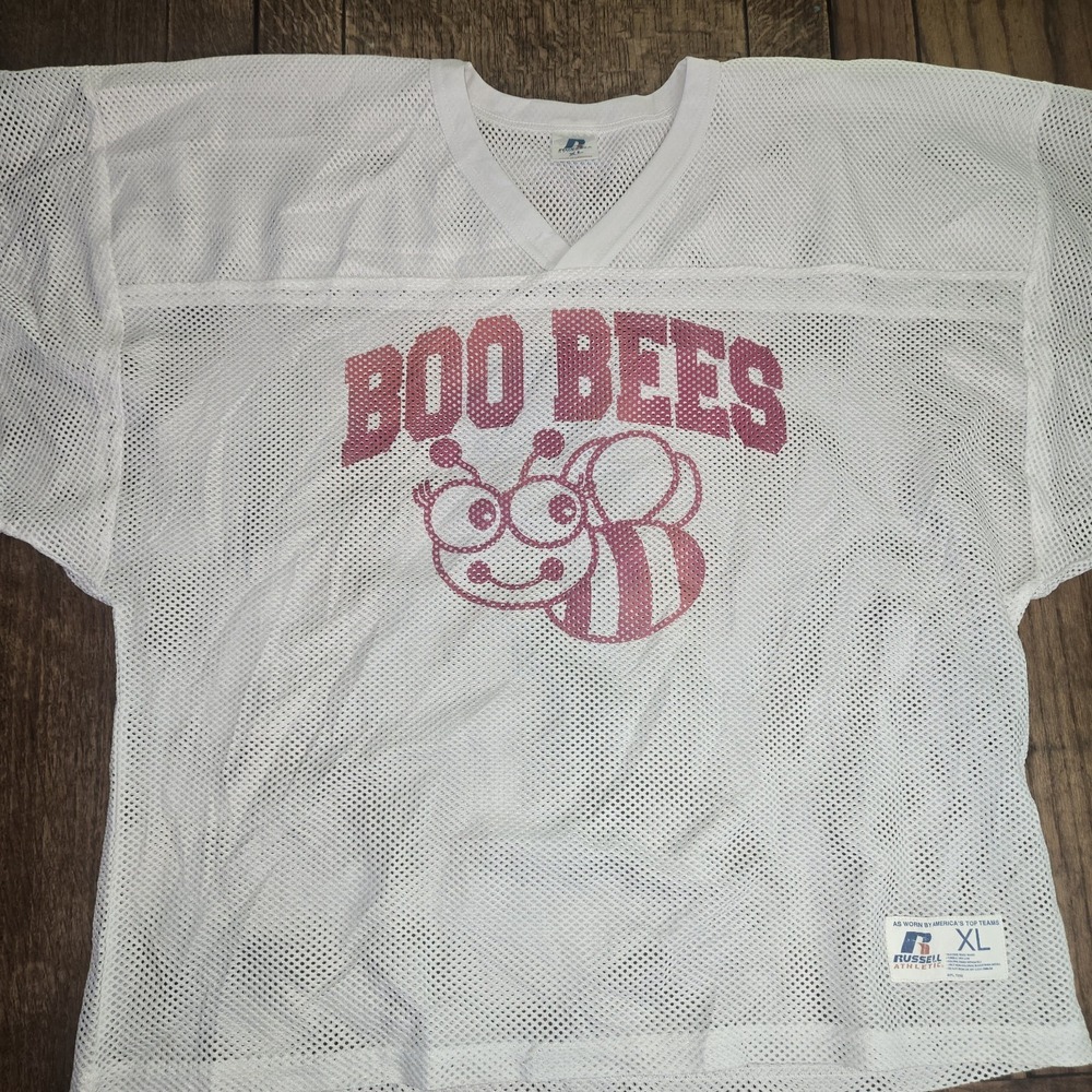 Vintage Y2k Boo-bies Womens Sz Xl Football Jersey Lingerie League? Flag Mesh